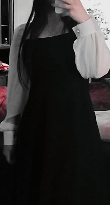 Qadın paltarı – ikiqat effektli dizayn - Üst hissə: ağ, şəffaf efekti