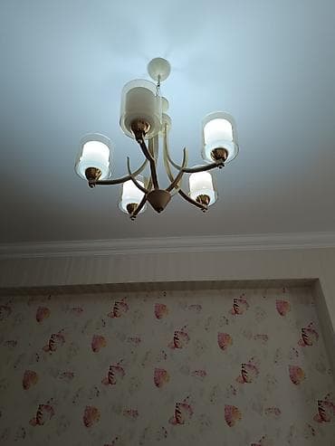 islenmis xalca: Çılçıraq, 5 lampa, Metal — 2