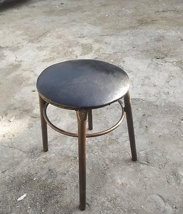 işci stol: Metall karkaslı yuvarlaq taburetka - Dizayn: 4 ayaqlı, dairəvi — 5