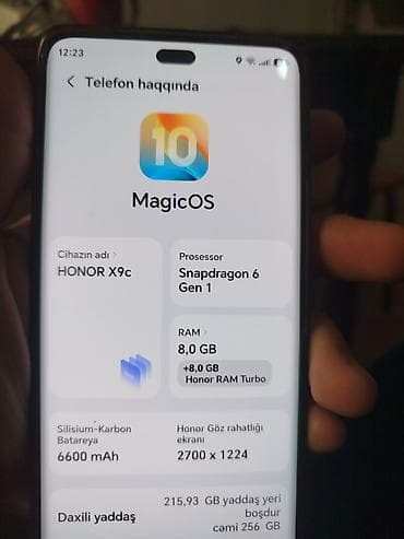Honor X9c, 256 GB, rəng - Qızılı, Barmaq izi