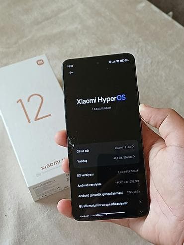 iphona 6 plus: Xiaomi 12 Lite, 256 GB, rəng - Qara, 
 Zəmanət, Barmaq izi, Simsiz şarj — 4