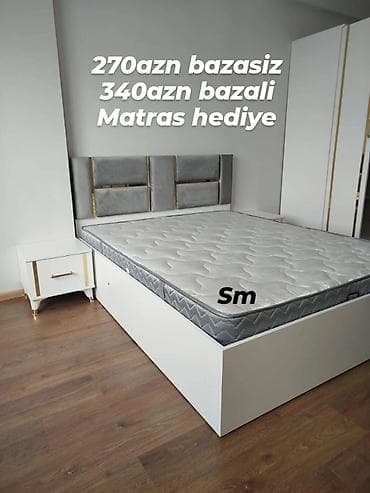 mebel satıram: Yataq dəsti – yumşaq başlıq və ağ korpusla - Model: iki seçimli — 1
