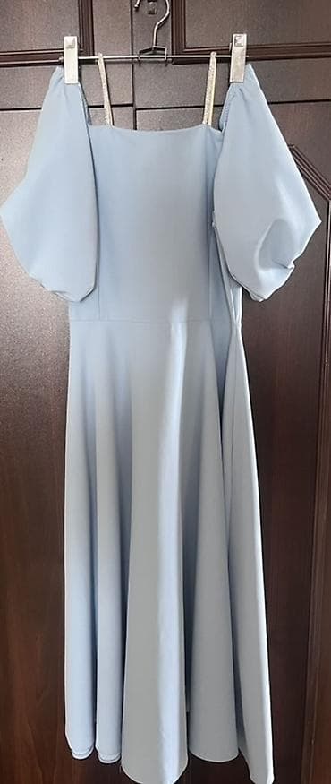 Hicab: Məhsul: Gözəl açıq mavi rəngdə ziyafət/gecə geyimi - Model — 2