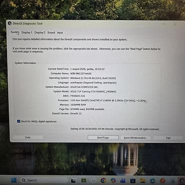 oyun notebooku: Real alıcı olsa razılaşa bilərəm uyğun qiymətə. ASUS TUF Gaming F15 — 5