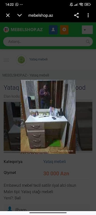 yataq qonaq mebeli: İkinəfərlik çarpayı, İşlənmiş — 3