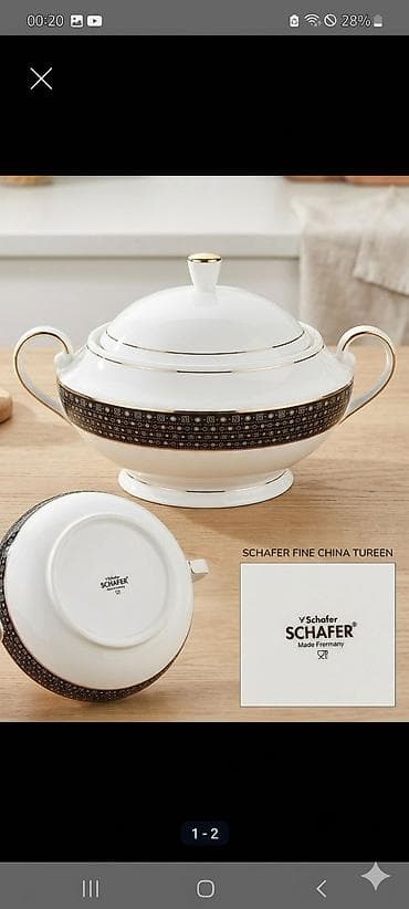 qab qacak: Sup qabları, 1 əd, rəng - Ağ, Farfor, Almaniya — 1