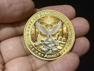 qedim pullar aliram: Dekorativ kolleksiya sikkəsi – “I AM BILLIONAIRE / 888 ∞” - Material — 8