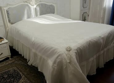 örtükler: Yataq üçün İşlənmiş Qaşlı rəng - Ağ Yataq örtüyü, Ünvandan götürmə — 2