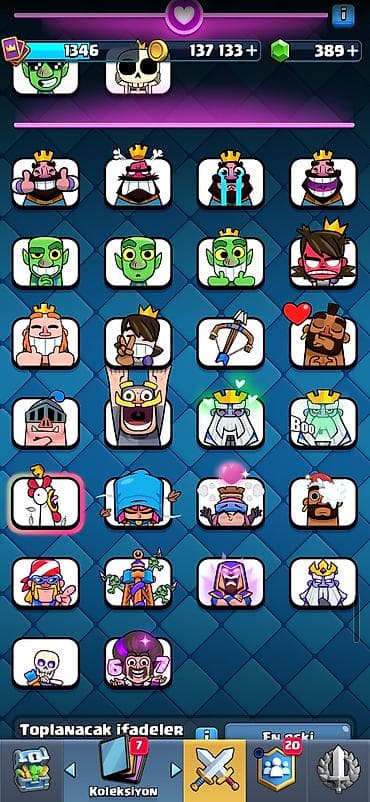 kpop kart: Clash Royale hesabı - Kupa: 7519 - Kral Səviyyəsi: 1346 - Qızıl: 137 — 3