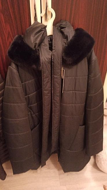 Paltolar: Qadınlar üçün qışlık paltok/parkа - Rəng: qəhvəyi - Uzun model, bədən — 1