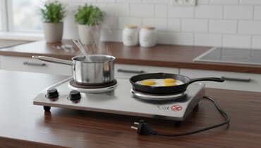 Plitələr və bişirmə panelləri: Plitə Elif, Elektrik, Stolüstü, 2 gözlü — 1