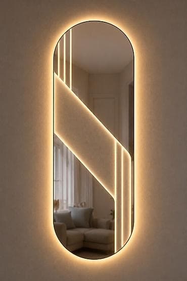 peride: Güzgü Divar üçün, Oval, Dekorativ, Arxa işıqlı — 1