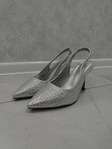 sabolar ayaqqabi: Gümüşü rəngdə qadın ayaqqabısı – zərif və parıltılı dizayn. -70azna — 3