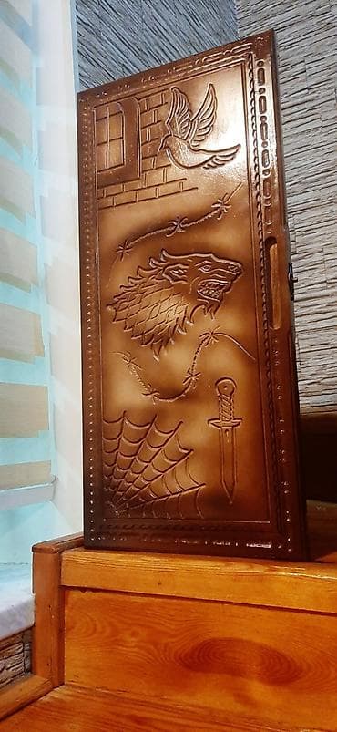Əl işı taxta nərd/şammat dəsti - Material: bərk ağac (tam taxta — 4