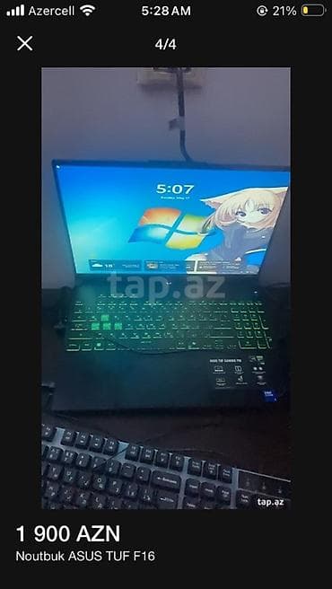 notebook kreditle satisi: ASUS TUF F16 noutbuk - Seriya: ASUS TUF Gaming F16 - Ekran: 16" geniş — 2