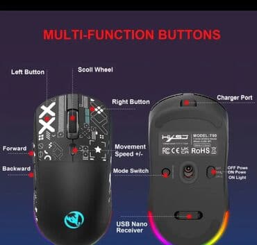 Настольные ПК и рабочие станции: Yeni Gaming siçanı – Model: T90 - Sensor: FR2012 + 3212, e-sport — 3