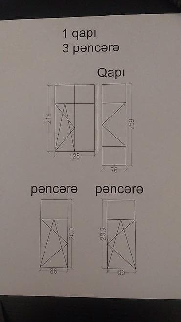 aluminium qapi pencere: Məhsul: Plasdik profil şüşəbənd/qapı–pəncərə sistemi (3 ədəd balkon — 5