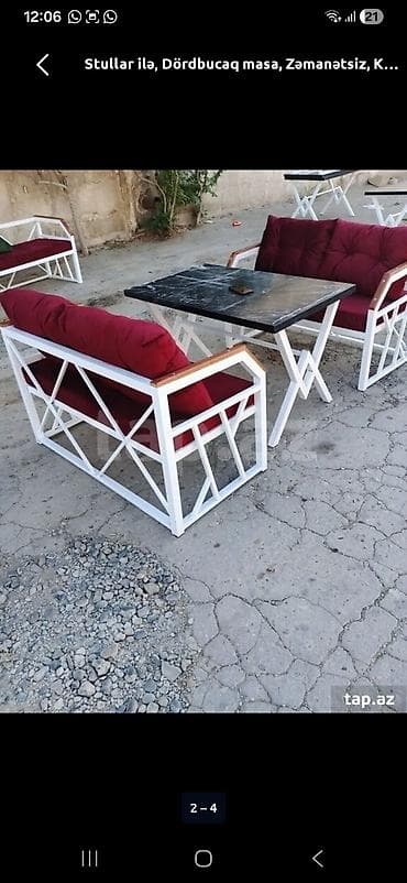 stol stullar: Balkon üçün, Açılmayan, Dördbucaq masa — 6