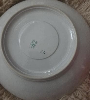 qədimi serviz: Çay dəsti, rəng - Narıncı, Farfor — 5