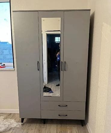 sfaner: Yeni, 3 qapılı, Güzgülü, Boz, Açılan, Düz dolab — 1