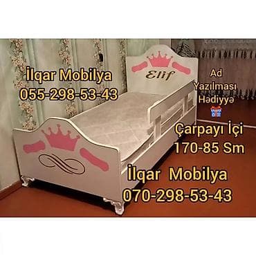 evcil mobilya: Oğlan və qız üçün, Yeni, Çarpayı, Bazasız, Matrassız, Siyirməsiz — 5