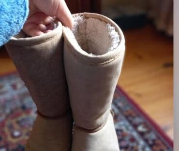 dəri uşaq çəkmələri: Угги, Размер: 37, цвет - Бежевый, Б/у — 2