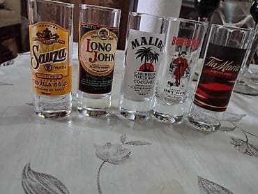 şuşə balon: Şüşə qədəh və stəkan dəsti - Qırmızı-bənövşəyi qablı, dekorativ şüşə — 2