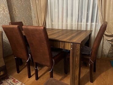 masa və oturacaqlar: Qonaq otağı üçün, İşlənmiş, 6 stul — 1