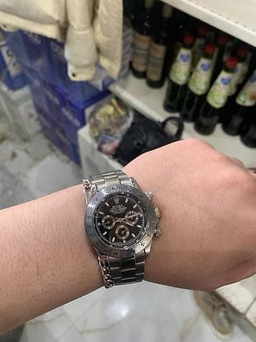 925 gumus: Qol saatı, Rolex, rəng - Qara — 1