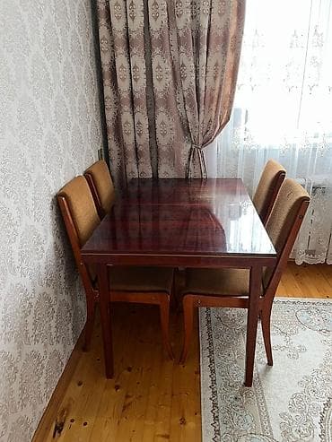 румынская мебель бу: Для кухни, Б/у, Нераскладной, Прямоугольный стол, 4 стула — 2