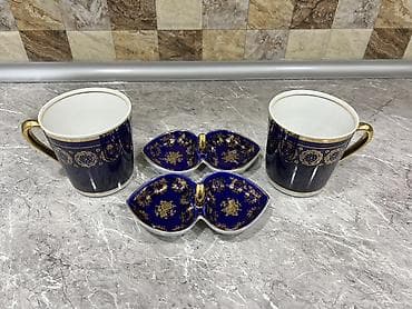 serviz: Çay dəsti, rəng - Göy, Farfor — 2