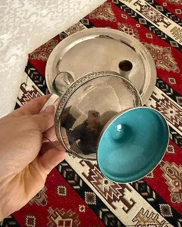 qədimi serviz: Çay dəsti, rəng - Gümüşü, Metal — 2