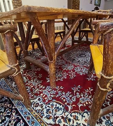 stol dəst: Qonaq otağı üçün, Açılmayan, Dördbucaq masa, 8 stul — 5