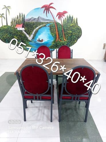 heyet ucun oturacaqlar: Qonaq otağı üçün, Yeni, Dördbucaq masa, 1 stul — 2