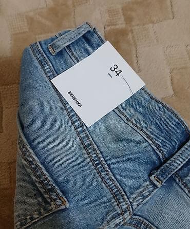 Шорты: Шорты, Bershka, 2XS, цвет - Голубой — 2