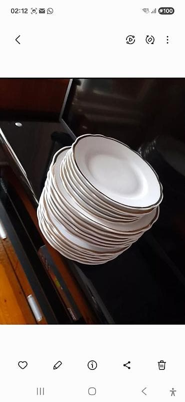 tort m: Boşqablar, 6 ədədli dəst, rəng - Ağ, Farfor, SSRİ — 1