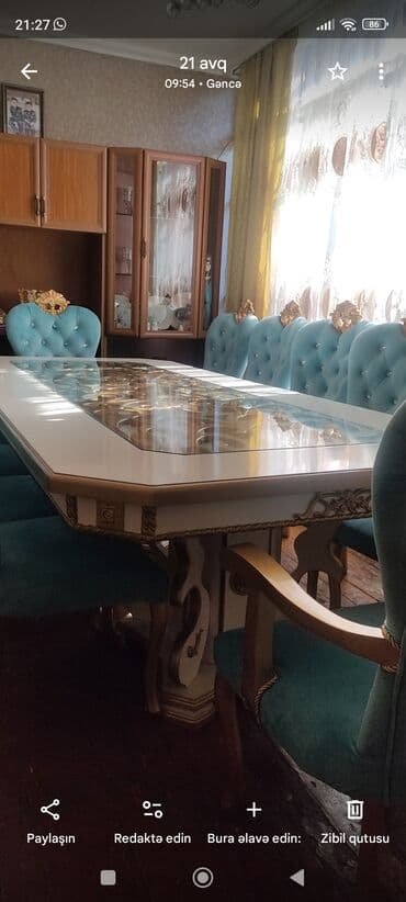 taxta palet satışı: Qonaq masası, Açılmayan, Şüşə, Dördbucaq masa — 4