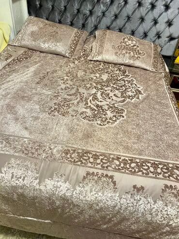 örtükler: Yataq üçün İşlənmiş rəng - Çəhrayı Yataq örtüyü, Ünvandan götürmə — 2