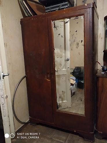 2 qapılı, Qəhvəyi, Taxta, Açılan, Düz dolab