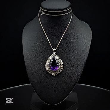 Наручные часы: Кулон, Серебро, Аметист, 5.00+ карат — 2