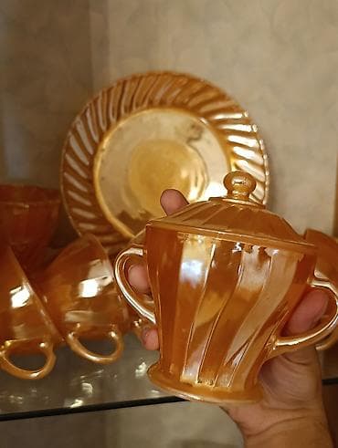 cay: Çay dəsti, rəng - Narıncı, Şüşə — 3