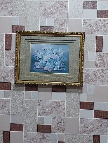 qeyri adi sekiller: Klassik çərçivədə dekorativ tablo - Mövzu: pastel çalarda çiçək — 3