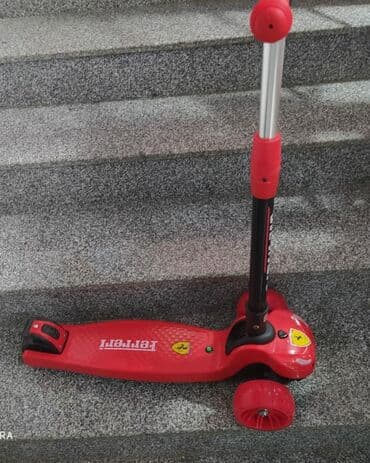 детские самокаты с родительской ручкой: Samakat Ferrari 🛴 3-7 yaş👼 Ölkə daxili pulsuz çatdırılma📦 Musiqi 🎶 Led — 1