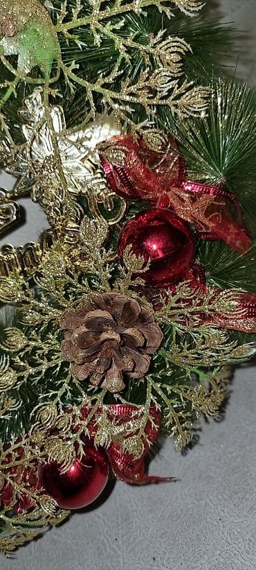 yazi lovhe: Yeni il/Qış bəzək çələngi - Qapı, divar və vitrin üçün asma dekor - — 4