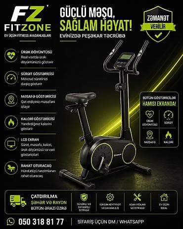 Fitzone ev üçün fitness velotrenajor Xüsusiyyətlər: - LCD ekran