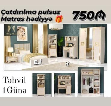 kubik gəncə: Uşaq/yeniyetmə otağı üçün mebel dəsti - Qiymət: 750₼ - Çatdırılma — 1