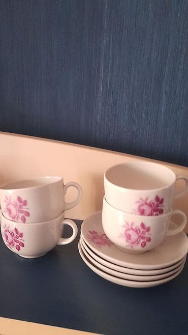 Çay dəsti, rəng - Ağ, Farfor, 4 nəfərlik