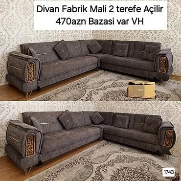 uglovoy divan: İşlənmiş, Di̇van-kravat, Divan, Bazalı, Açılan — 1
