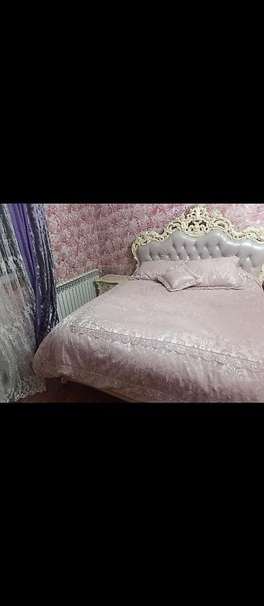 körpü mebel: Klassik üslubda ikinəfərlik yataq dəsti - Zəngin barokko naxışlı — 1