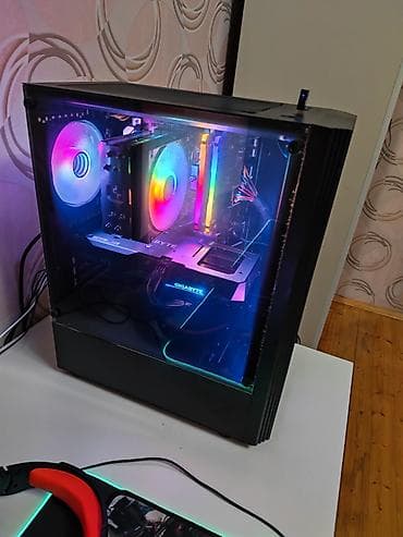 Printerlər: Gaming stolüstü kompüter seti - Sistem bloku: Şüşə panelə malik RGB — 4